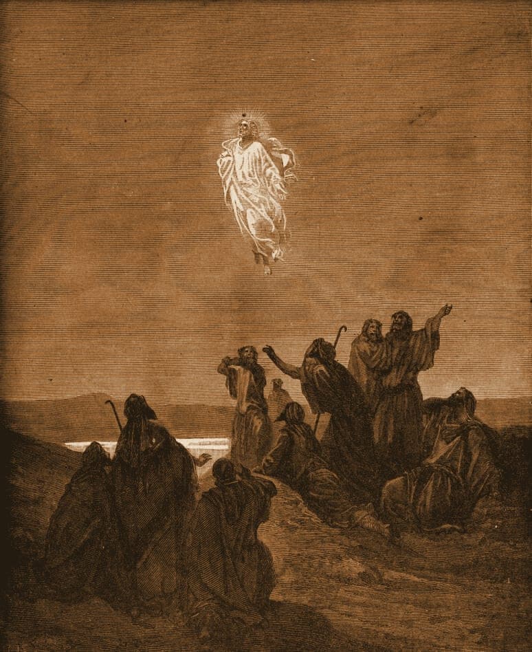 Gustave Doré engraving: the ascension.